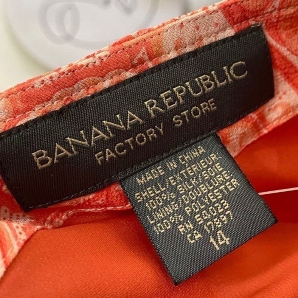 Vtg NWT Banana Republic 14 100% Silk Coral Paisley Dress Midi Y2K fairy cottage - Picture 5 of 10